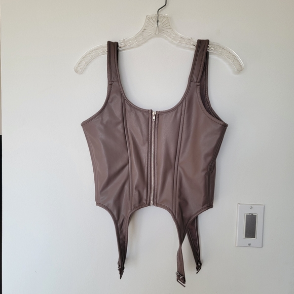 Women's Brown Corset Top - Picture 8 of 8